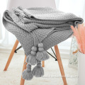 Hot Sale Soft Custom Acrylic Thick Knitted Blanket